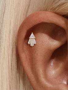 1 件 925 纯银榄尖形恶魔眼耳钉平背耳钉耳钉耳钉精美珠宝适合日常佩戴婚礼派对订婚周年纪念情人节