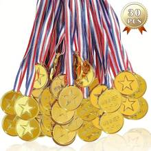 10 piezas de Medallas con forma de estrella de cobre, plata y oro, de material PP duradero, recuerdos para fiestas deportivas, adecuadas para escuela, premios de juegos, competiciones deportivas, recompensas, regalos de fiesta y decoraciones