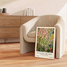1/3 件植物优雅墙艺术海报，现代印象派墙艺术，古斯塔夫·克里姆特的充满活力的花田插图，色彩缤纷的艺术帆布艺术品墙画礼物，非常适合客厅、卧室、办公室、家居装饰，无框/带框 - 彩色 - 查看 5