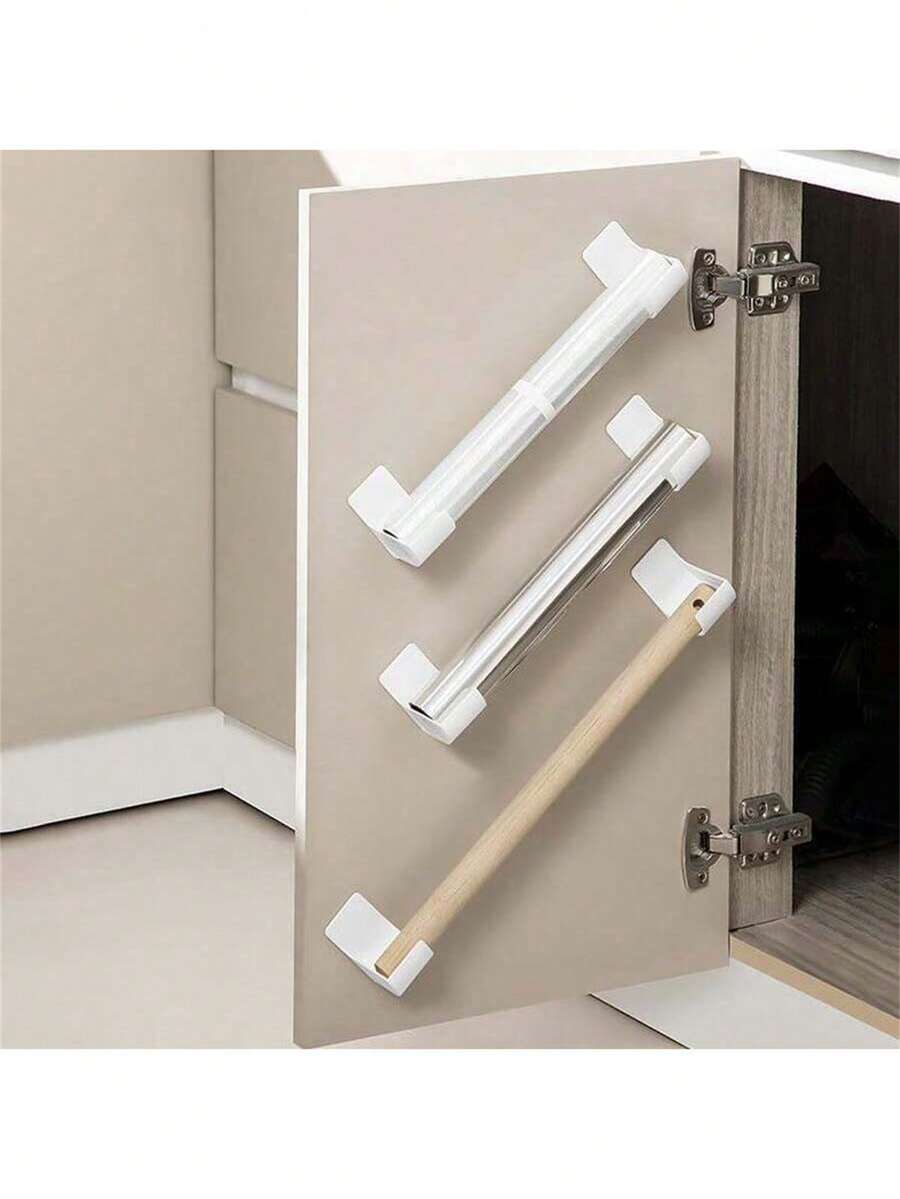 4pcs No-Drill Storage Racks, Cling Wrap, Trash Bag, Cabinet Organizers, Refrigerator Side Shelf, Kitchen Storage Utensils, Room Decoration, Suitable For Kitchen, Restaurant, Party, Camping, Gathering, Gift For Friends, Family Gift - Multicolor - View 1