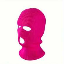 3 Holes Ski Warm Hat Unisex Motorcycle Cycling Skiing Breathable Cap Balaclava Full Face Mask Outdoor Windproof Knit Winter Hat