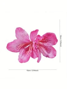 1 件波西米亚风格人造花发夹 - 鲜艳的粉色和紫色花朵发夹，适合女孩，非常适合婚礼、新娘盘发和时尚刘海，婚礼发饰 | 装饰性发饰 | 鲜艳的彩色发夹，女孩发饰发夹爪夹发夹，学校用品