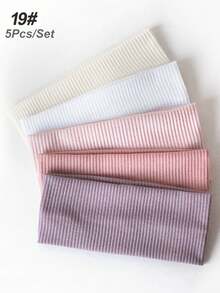 3/5 chiếc băng đô sọc và trơn màu trơn cho nữ, băng đô thời trang hàng ngày đa năng, băng đô turban, băng đô thấm mồ hôi, băng đô phụ kiện tóc mùa thu đông cho phụ nữ khi đi nghỉ, khăn quàng cổ thanh lịch cho phụ nữ, khăn trùm đầu mềm mại - Nhiều màu - Xem 25