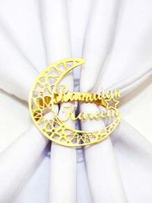 1pc Festival Party Decoration, Moon Napkin Ring, Napkin Buckle, Metal Napkin Ring, Table Decoration, Holiday Party Supplies