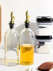 1pc/350ml/500ml油瓶，玻璃油分配瓶，防漏油罐，储油瓶，调味瓶，醋瓶，调味容器，厨房必需品 - 無色 - 查看 5