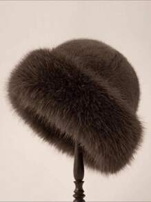 1 pieza/2 piezas, Sombrero de cubo de felpa para mujer en invierno, Sombrero grueso y de moda para mujer, Gorro cálido de invierno, Se puede combinar con abrigo de lana, Ropa de invierno, Atuendos de invierno