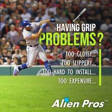 ALIEN PROS Bat Grip Tape For Baseball 0.5 MM (2 Pack) – Precut And Pro Quality Bat Tape – Wrap Your Bat For An Epic Home Run - Replacement For Old Baseball Bat Grip - White - View 2