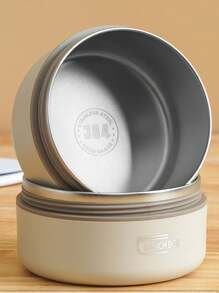 304 Stainless Steel Thermal Lunch Box,Double Layer Portable Meal Container,Round Multi-Layer Lunch Box With Cover For Work/School,Airtight