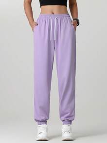 Women's Jogger Pants With Pockets And Drawstring, Suitable For Running, Casual, Fitness, Jogging - Purple - View 6
