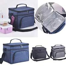 Portable Thermal Lunch Bag Travel Picnic Lunchbox - Black - View 8