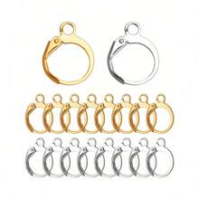 20/50 Pcs Earring Hooks, Earring Findings, Leverback Earrings, Ear Wires, Ear Hooks - Suitable For Men And Women, For Earring Making, Gold And Silver Colors