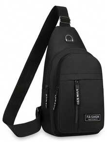 New Multi-Function Men's Dual Layer Chest Pack Water-Resistant Shoulder Crossbody Bag For Summer Streetwear - one-size - View 1