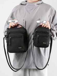 Men Letter Patch & Chain Decor School Backpack Laptop Bag Bookbag Rucksack Shoulder Bag Travel Bag Sport Bag College Bag For School College Business Outdoor Hiking Travel Camping Sport Students Hip Bag Gifts Bag School Bags Summer Back To School Beach Laptop Case The Sporty Life Vacation Bag Pack Backpacks Travel Must Haves Large Bag Spring School Supplies Book Bag University Bag Large Capacity Bag Travel Bags , Valentines Gifts, Valentine Day, Easter - Black - View 6