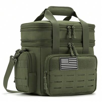 Tactical Insulated Cooler Bag, Insulated Drinking, Camping Camping Gear, Suitable For Commuting To Work, Camping, Outdoor Activities, Office Use, MOLLE Webbing System, Sturdy And Durable Bag