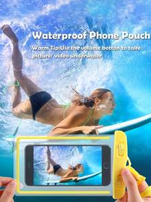 5pcs Portable Waterproof Luminous Phone Pouch, With Glow Sensitive Screen, Waterproof Diving Protective Case, Floating Phone Bag, Ideal For Summer Travel, Diving, Swimming, Beach Activities (Choose 1/2/3/5PCS) - Multicolor - View 4