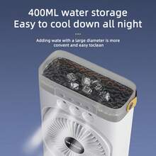 空调扇便携式桌面加湿器家用小型空气冷却器风扇带彩色夜灯适用于办公室 - 彩色 - 查看 12