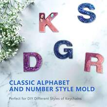 1pc Silicone Alphabet Resin Molds, Number Alphabet Jewelry, Silicone Letter Molds For Resin Casting, DIY Craft Casting, Letter Jewelry Making - White - View 5