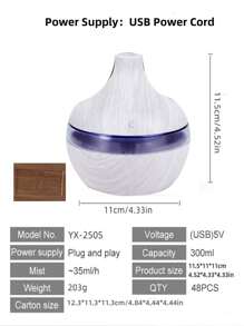 1pc Vase Humidifier, Transparent Woodgrain 300ml/USB Home Bedroom Bathroom Air Humidifier, Air Purifier, Mist Sprayer, Car Diffuser, Great Gift For Coworkers