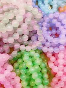 10pcs/Set 8mm/10mm Random Mixed Color Glass Beaded Women Bracelet Stacking Set, Birthday Gift For Friends & Couples