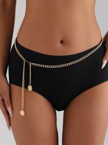 1pc Women Simple Single-Layer Waist Chain, Suitable For Daily Outfit, Beach, Party And Gathering Summer School Fall, Autumn, Halloween