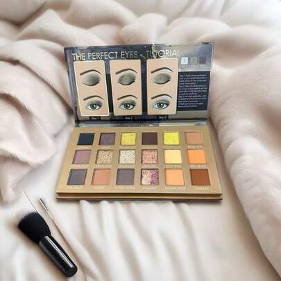 EverlyX "Delegate" 18-Eyeshadow Makeup Palette – Neutral, Warm, And Metallic Colors – Matte, Satin, And Shimmer Finishes – Highly Pigmented Formula With Illustrated Tutorial – Perfect For Natural And Elegant Looks – ✅ 24/72h Delivery In Spain