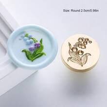 1pc Floral Series Wax Seal Stamp Brass Head, Plant Flower Retro Seal Stamp, Lily/Rose/Lily Of The Valley/Strawberry/Tulip Pattern, Embossed Solid Brass Stamp Head, Suitable For Decorating Envelopes, Party Invitations, Wine Packaging, Snail Mail, Christmas Gifts,Back To School,School Supplies - Multiple Sizes - View 15