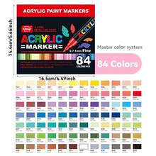 36 Colors - 168 Colors Acrylic Markers, Waterproof And Sun-Resistant Multifunctional Painting Pens, Non-Transparent And Stackable Art Special Painting Markers, Student-Use Art Supplies DIY Color Painting Pens, Ceramic Mug Coloring, Must-Have Gifts For The School Season