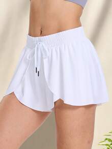 Blaosn Women's 2-In-1 Running Skorts With Pockets – Flowy Athletic Shorts For Tennis, Golf, Yoga, Gym & Summer Workouts - trắng - Xem 1