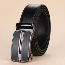 1/2 件男士真皮皮带，带自动棘轮扣 - 可调节舒适贴合，商务休闲风格，黑色和棕色 - 圣诞节、生日、父亲节的优质礼物，专业配饰，时尚质感 - DL69/117 - 查看 11