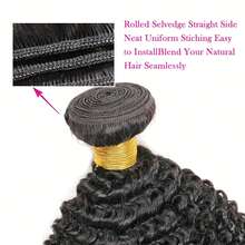 Kinky Culry Human Hair Bundles 100% Unprocessed Brazilian Virgin Hair Double Weft Kinky Curly Bundles Human Hair Natural Black Color Can Be Dyed Human Hair Weave Bundle Hair Extensions 1/3 Pcs - Natural Black - View 8