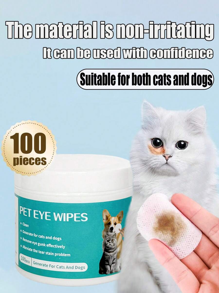 100 Pcs, Dog Mom/Cat Mom/Dog Lover/Cat Lover, Pet Eye Special Wet Wipes Gentle Tear Stain Removal Cleaning Wet Wipes - Pet Eye Special Tear Stain Removal, Soft And Easy To Use, Non-Irritating