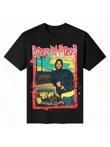 Boyz N The Hood Darrin Doughboy Album Cover Logo Premium T-ShirtMen's Casual Cotton Short Sleeve T-Shirt – Basic Summer Tee For Men (S-XXXL), Vintage, Cotton Shirts, Graphic Tees, Funny T Shirts, Western, Halloween,Golf - màu đen - Xem 8