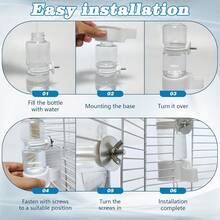 140ml Automatic Bird Waterer, 4.7oz Automatic Bird Feeder, Plastic Hanging Bird Waterer, Can Be Hung Or Placed On Desk, No Mess Cockatiel Cage Water Feeder (White, Green, Blue) - Multicolor - View 8