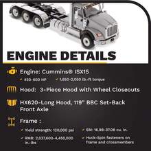 Diecast Masters Caterpillar Multiple Work Tools Vehicles, (1 Count) - 1:50 國際 HX620 SBFA 日間駕駛室三輪車 - 淺灰色 - 壓鑄大師 - 查看 2