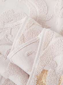 1pc Lightweight Thin Bath Towel, Beige Minimalist Jacquard Floral Pattern, Rectangular 70*140cm For Adults Swimming Bathing, Or 34*74cm Hand Towel, 34*34cm Handkerchief, Quick-Dry Absorbent Soft For Bathroom, Kitchen, Travel, Holiday Gift, Gym, Beach, Hotel, Salon, Outdoor Shower Towels For Beaty Salon, Hotel Sports,Home Essentials, Towel, Skin Care Bath Towel Sheet