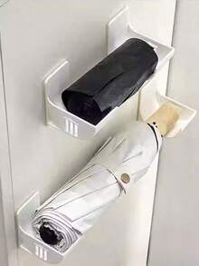 Conjunto de 4 prateleiras para organização de cozinha - Suporte para filme plástico, Dispensador de saco de lixo, Adequado para cozinha, banheiro, sala de jantar, armário, porta lateral de geladeira