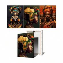 1 件墙面艺术海报（可选框架）复古现代非洲女性肖像海报和印刷品帆布画墙面艺术画，适用于客厅家居装饰，无框架