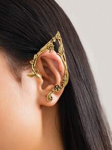Popular Gold Color Flower Leaf Ear Clip Cute Jewelry Accessories Fairy Clip Earrings Wedding Girls Jewelry Gifts New,Ladies' Daily Party Accessories, Fashionable Jewelry, Best Friend Gifts