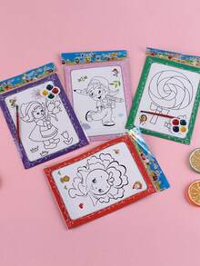 10pcs DIY Watercolor Painting Board - Creative Drawing Set, Includes 4 Colors Mini Watercolor Paints