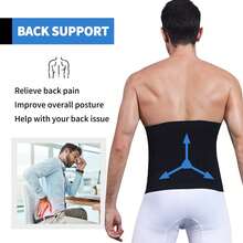 Men Waist Control Belt Band Firm Tummy Control Compression Slimming Body Shaper Girdle - 黑色 - 查看 5