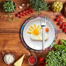 4 件套曼陀罗木质餐垫，耐热、防滑、易清洁，适合家庭、办公室、派对和节日使用 - 彩色 - 查看 7