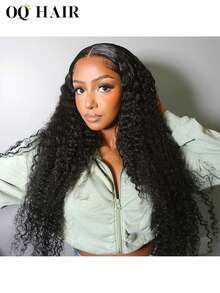 OQ Hair Wear And Go Glueless Wig Kinky Curly 6x4 HD Lace Closure Wig Human Hair Wig Glueless Wear Go Wigs Pre-Cut & Pre-Plucked 180% Density 24 Inch Unprocessed Real Hair Natural Color Stylish Natural Looking Young For Women Halloween Maquillaje Hair Extensions Cosplay Fairy Hair Wedding Mermaid Black Wig Hair Stuff - SNatural - View 3