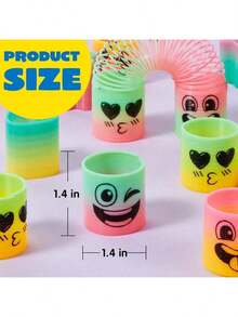 2/12/15/18/24/30/36/48 件春季彩虹派对礼物，迷你塑料弹簧减压玩具，减压线圈迷你弹簧散装玩具嘉年华奖品生日，糖果袋 - 彩色 - 查看 4