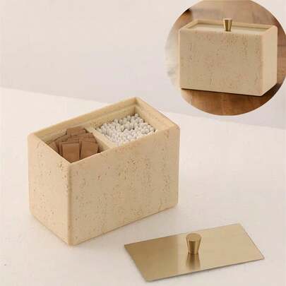 1PC Bathroom Containers With Lids Bathroom Organizer Storage Cleaning Swab Can Dental Floss Can Q-Tip Storage Toothpick Holder Bathroom Canister Vanity Storage Jars Organizer For Balls Swabs,Bath Salts Makeup Sponges Bath Salt Tank