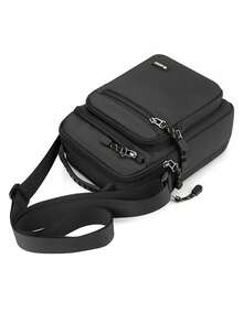 Men Letter Patch & Chain Decor School Backpack Laptop Bag Bookbag Rucksack Shoulder Bag Travel Bag Sport Bag College Bag For School College Business Outdoor Hiking Travel Camping Sport Students Hip Bag Gifts Bag School Bags Summer Back To School Beach Laptop Case The Sporty Life Vacation Bag Pack Backpacks Travel Must Haves Large Bag Spring School Supplies Book Bag University Bag Large Capacity Bag Travel Bags , Valentines Gifts, Valentine Day, Easter - Black - View 4