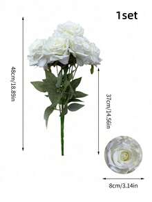 1 Set 9-Heads Artificial Flowers Rose, Silk Rose Flower Head, Fake Rose Long Stem, For Wedding Decoration, Centerpiece Decoration For Floral Party, Floral Arrangement, Outdoor Garden, Home Desktop, Living Room Bedroom, Office, Wall Decoration, Spring And Summer Season, Mother's Day, Anniversary, Birthday, Back To School Gifts Decoration Home Decor Room Decor School Supplies