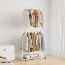 Perchero vertical para el hogar de color crema, soporte para colgar ropa de estilo nórdico multifuncional para el balcón, sencillo para apartamentos de alquiler