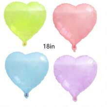 3pcs/6pcs 18-Inch Various Jelly-Colored Heart-Shaped Aluminum Foil Balloons, Mother's Day Decorations, Birthday Decorations, Wedding Decorations, Anniversary Decorations, Romantic Scene Decorations, Proposal Decorations, Home Decorations, Party Decorations (Random Color Styles Shipped)