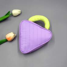 Stylish Soda Makeup Bag, Portable Toiletry Cosmetic Pouch, Handheld Makeup Case, Large Capacity Triangular Travel Makeup Bag