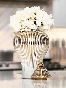 Jarra decorativa de cerámica con tapa, recipiente de almacenamiento, centro de mesa, jarrón decorativo de cerámica para decoración del hogar - Multicolor - Ver 7